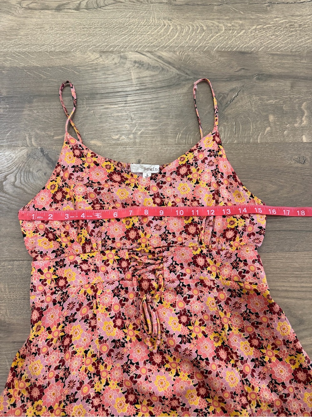 Pink Floral Boho Tie Front Slit Maxi Dress L - Picture 10 of 11